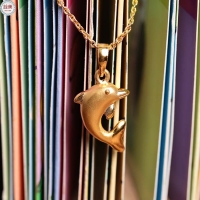 3D黃金海豚 黃金墜飾