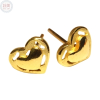 心型黃金耳環