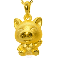 小紳士金豬-黃金金飾墜