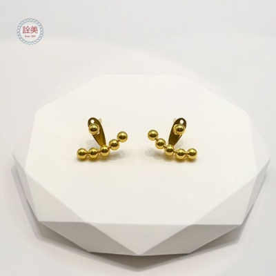 晨光金珠耳環