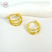 5D柔金三環耳環