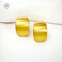 5D拉絲幾何長方形耳環