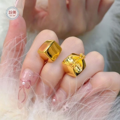 5D金糖小方塊耳環